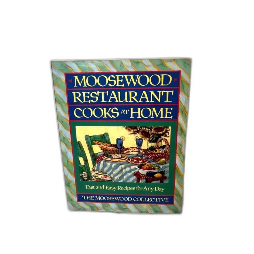 Moosewood Restaurant Cooks at Home Cookbook Meatless Vegan Softcover Vintage